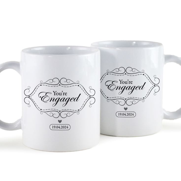 Personalised You're Engaged Pair of Mugs product image