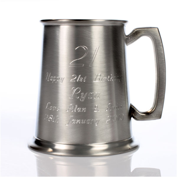 Age Pint Pewter Tankard 21st