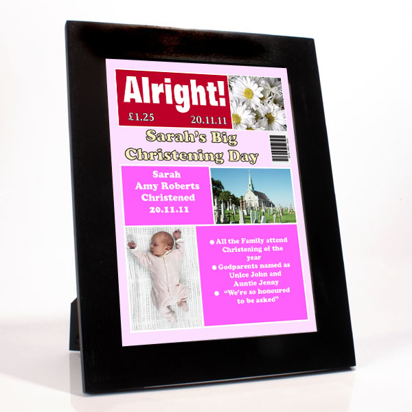 Personalised Christening Magazine Cover - Girl - 19.00 Personalised Christening Magazine Cover - Girl
