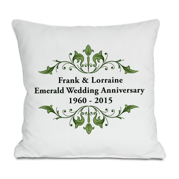 personalised emerald anniversary cushion