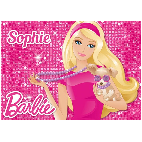 Personalised Barbie Placemat - 11.99 Personalised Barbie Placemat