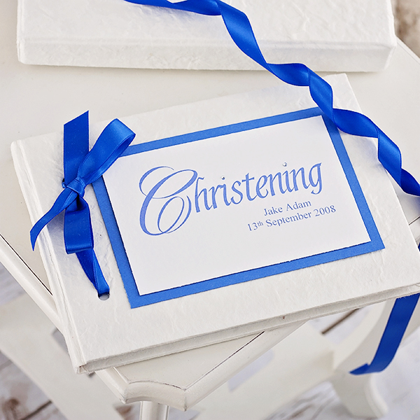 Personalised Handmade Christening Album - Blue Design - 24.00 Personalised Handmade Christening Album - Blue Design