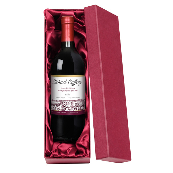 Personalised Red Wine Boxed