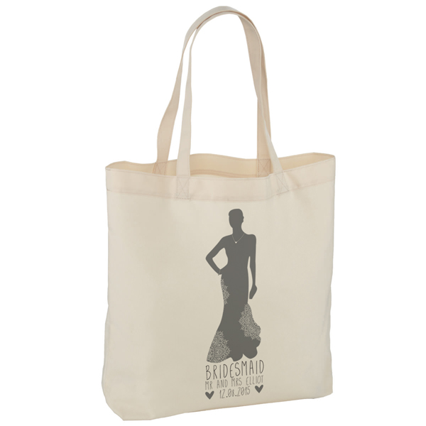 Personalised Bridesmaid Silhouette Tote Bag