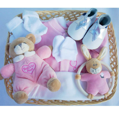 Baby Girl Gift Basket on This Bumper Baby Girl Gift Basket Has Those Little Extras For That