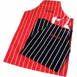 Personalised Chlidrens Striped Aprons Red
