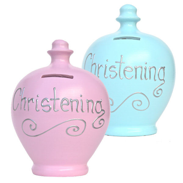 Personalised Christening Terramundi Money Pot Pink - 24.00 Personalised Christening Terramundi Money Pot Pink
