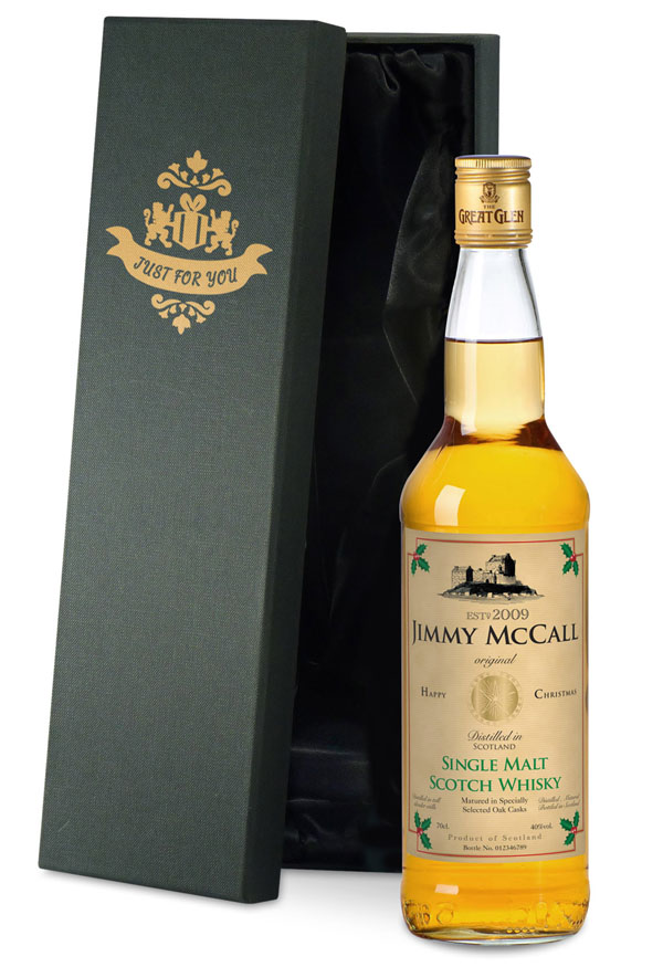 Personalised Christmas Malt Whisky Gold Gift Carton