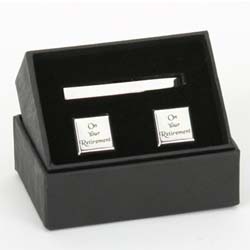 Retirement Cufflinks and Tie Pin