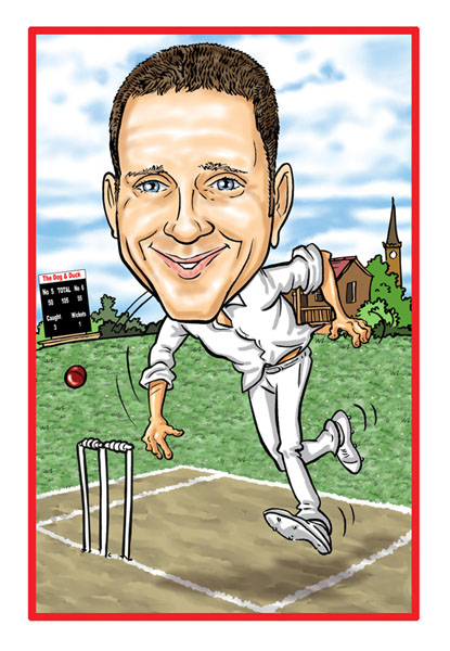 Personalised Cricket Caricature - 39.99 Personalised Cricket Caricature