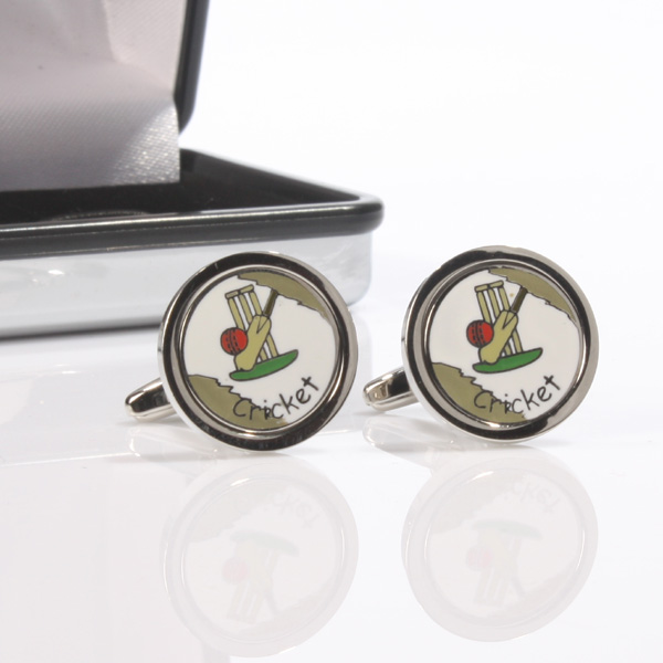 Personalised Cricket Set Cufflinks