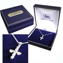 Cubic Zirconia Cross with Personalised Box