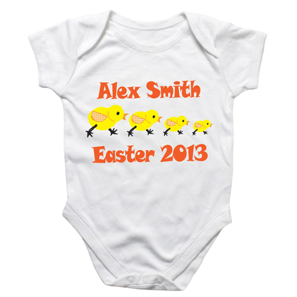 Easter Chick Personalised Baby Grow - 12.99 Easter Chick Personalised Baby Grow