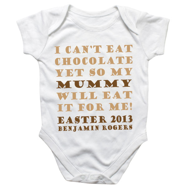 Eat My Easter Chocolate Personalised Baby Grow - 12.99 Eat My Easter Chocolate Personalised Baby Grow