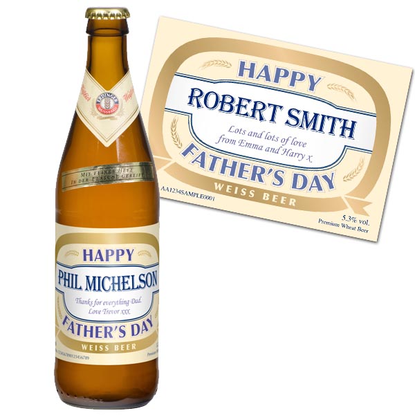 Fathers Day Personalised Bottle of Wheat Beer - 10.00 Fathers Day Personalised Bottle of Wheat Beer