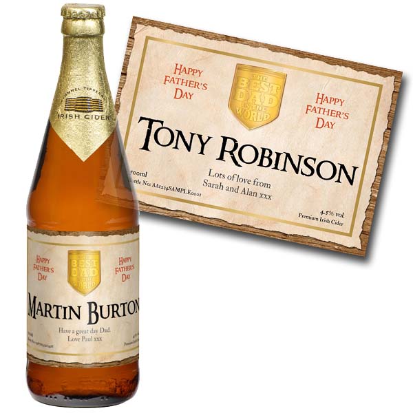 Fathers Day Personalised Bottle of Cider - 10.00 Fathers Day Personalised Bottle of Cider