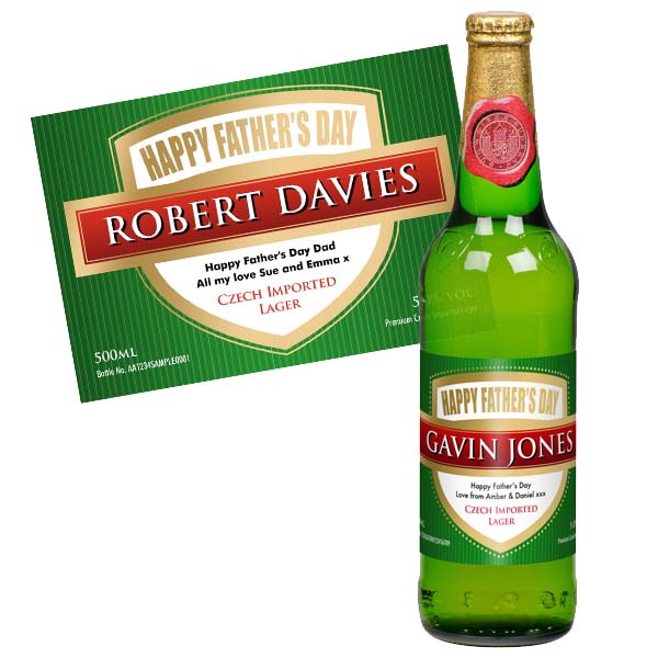 Fathers Day Personalised Bottle of Lager - 10.00 Fathers Day Personalised Bottle of Lager