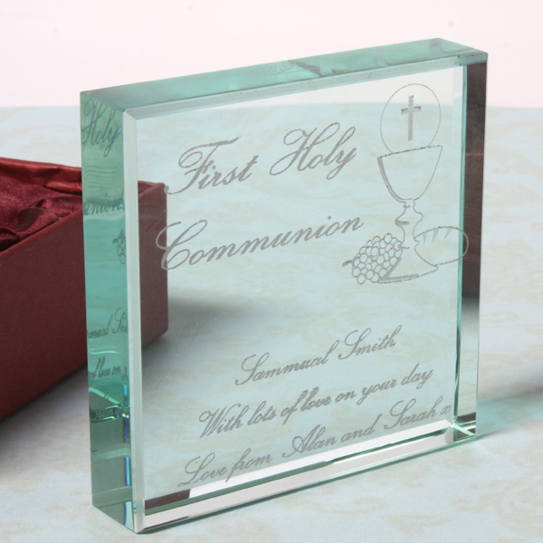 Personalised First Holy Communion Glass Keepsake - 19.99 Personalised First Holy Communion Glass Keepsake