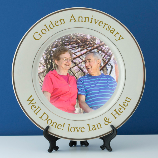 Personalised Golden Wedding Anniversary Photo Plate