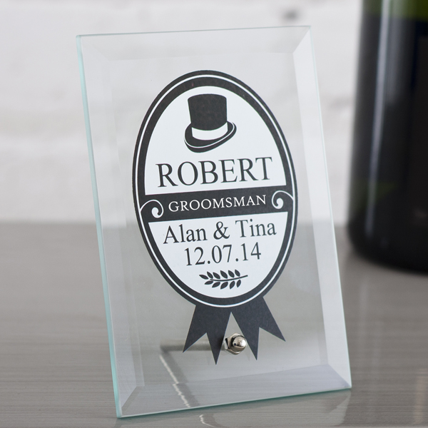 Personalised Groomsman Glass Plaque