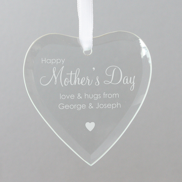 Mother's Day Personalised Glass Heart - 12.99 Mother's Day Personalised Glass Heart