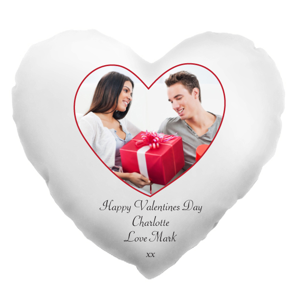 Valentine's Day Heart Shaped Personalised Photo Cushion - 14.99 Valentine's Day Heart Shaped Personalised Photo Cushion