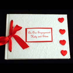 Personalised Engagement Album Hearts Design