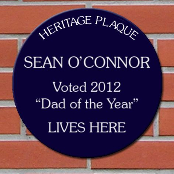 Fathers Day Personalised Spoof Blue Heritage Plaque - 24.00 Fathers Day Personalised Spoof Blue Heritage Plaque