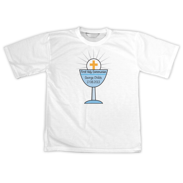 First Holy Communion Personalised T-Shirt Blue - 9.99 First Holy Communion Personalised T-Shirt Blue