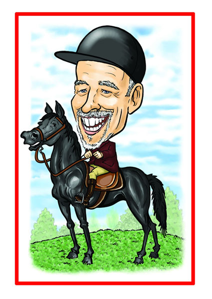 Personalised Sports Caricature - Horse Rider - 39.99 Personalised Sports Caricature - Horse Rider