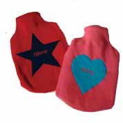 Hot Water Bottle Cover Pale Blue with Star