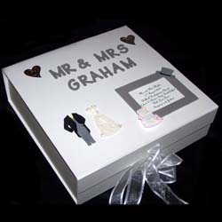 Personalised Wedding Memory Box Silver Large