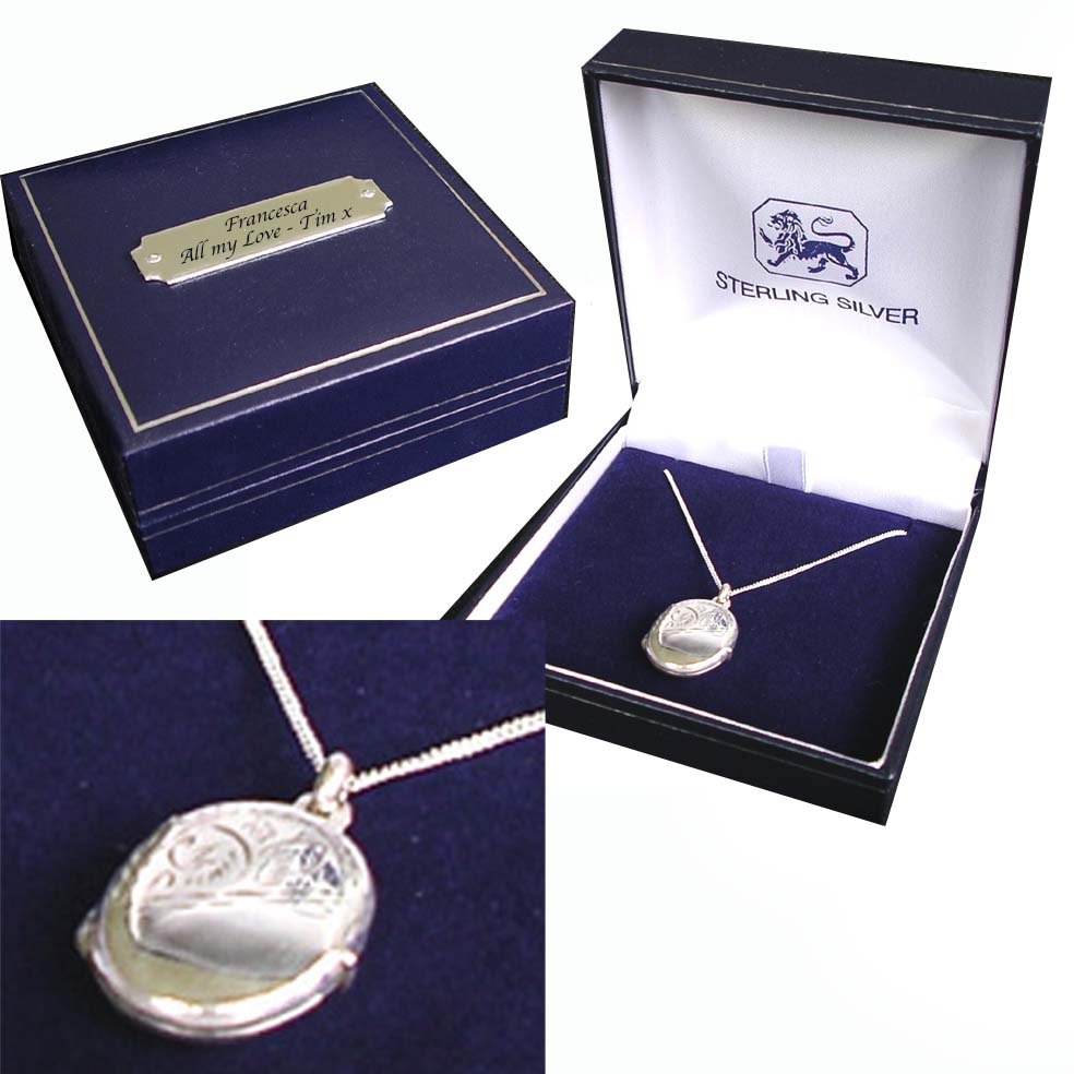 Locket Necklace with Personalised Gift Box