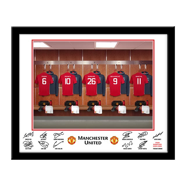 Personalised Manchester United Dressing Room Framed Photo