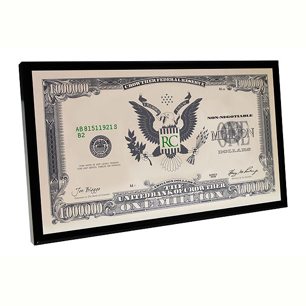 dollar bill sign. Personalised Million Dollar