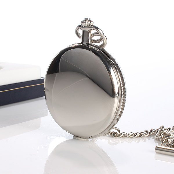 Personalised Chrome Pocket Watch With Sunburst Dial