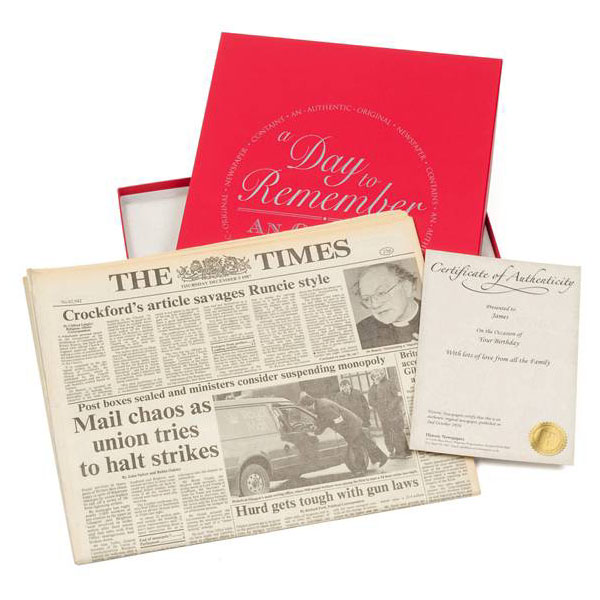 Gift Boxed Original Newspaper