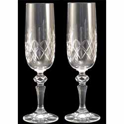 Pair of Crystal Champagne Flutes Express