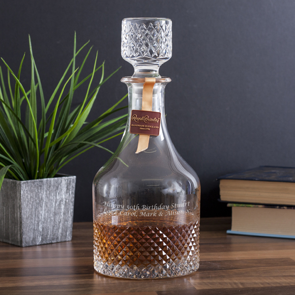 Personalised Royal Brierley Luxury Cut Crystal Antibes Decanter