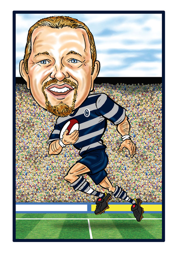 Personalised Sports Caricature - Rugby - 39.99 Personalised Sports Caricature - Rugby