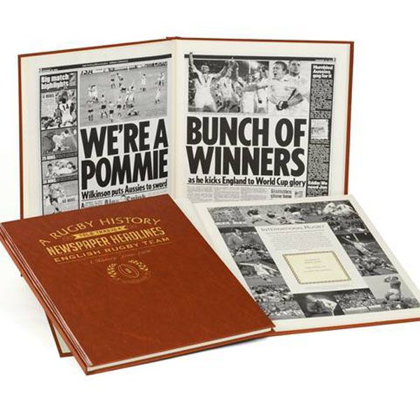 Personalised - 100 Year English Rugby History Book Embossed