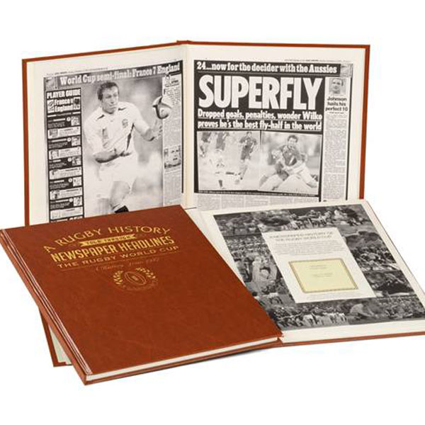 Personalised Rugby World Cup Newspaper Book