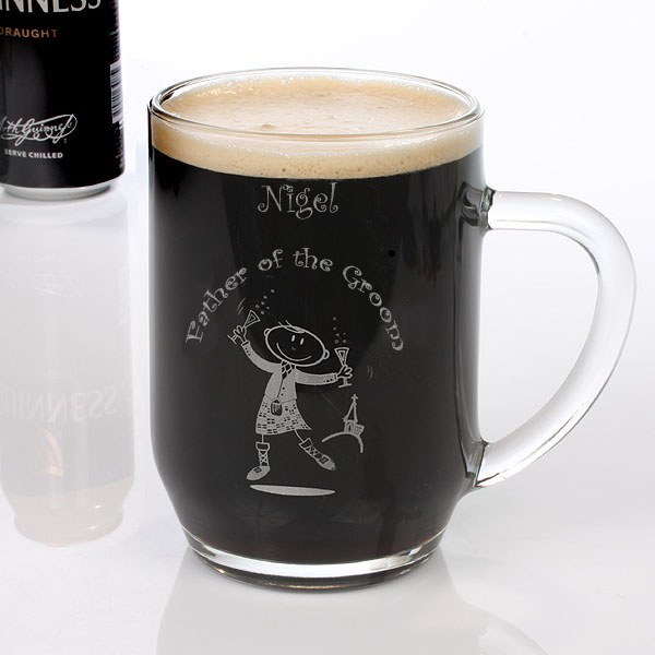 Etched Scottish Character Tankards Best Man