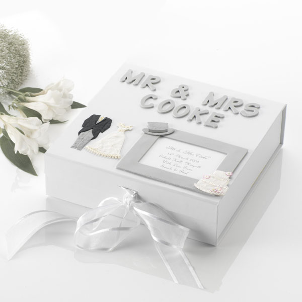 Personalised Wedding Memory Box Silver Large