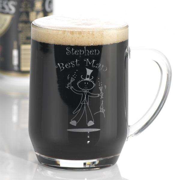 Etched Wedding Character Tankard Groomsman