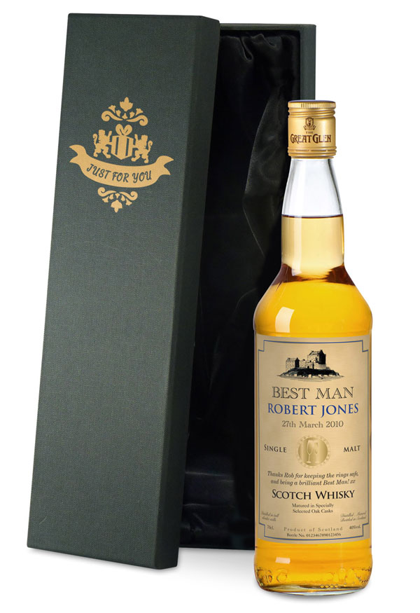 Personalised Usher Malt Whisky Gold Gift Carton