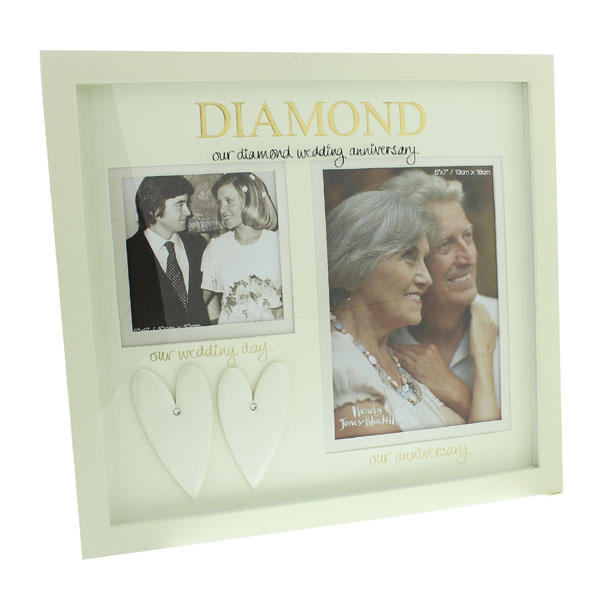 Our Diamond Wedding Anniversary Then and Now Photo Frame