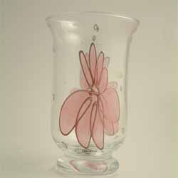 Windlight Candle Holder Pink Daisy