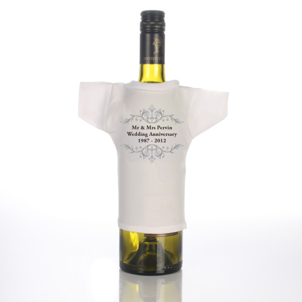 Personalised Anniversary Wine Bottle T-Shirt