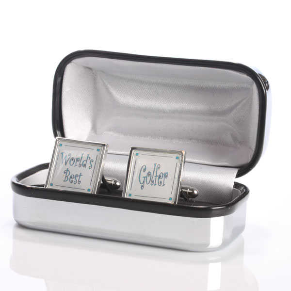 World's Best Golfer Cufflinks in Personalised Box